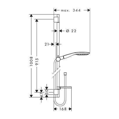 HansGrohe Raindance Select E Duş Seti 150 3 Jet, 90 Cm Duş Barı Ve Sabunluk İle - 27857000