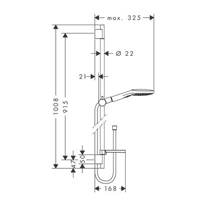 HansGrohe Raindance Select E Duş Seti 120 3 Jet, Ecosmart, 9Lt/Dk, 90 Cm Duş Barı Ve Sabunluk İle - 26623000