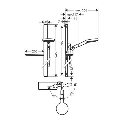 HansGrohe Raindance Select S Duş Seti 120 3 Jet, 90 Cm Duş Barı Ve Sabunluk İle - 27648000