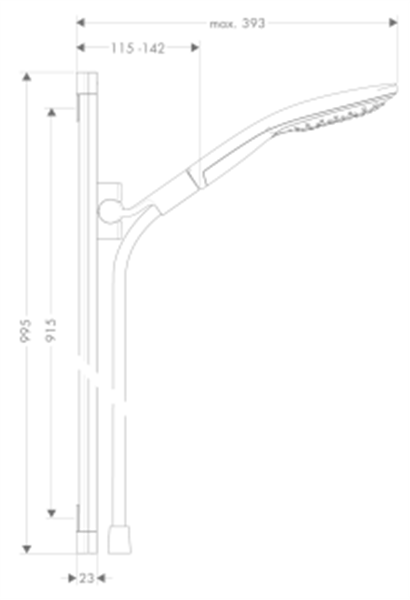 HansGrohe Raindance Select S Duş Seti 150 3 Jet, 90 Cm Duş Barı İle - 26626400
