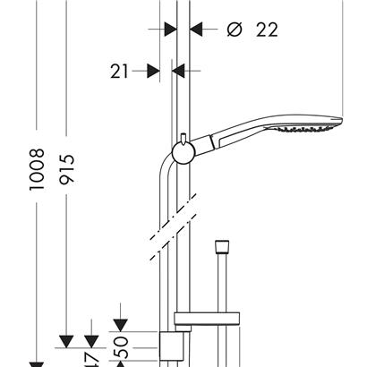 HansGrohe Raindance Select S Duş Seti 150 3 Jet, 90 Cm Duş Barı Ve Sabunluk İle - 27803400