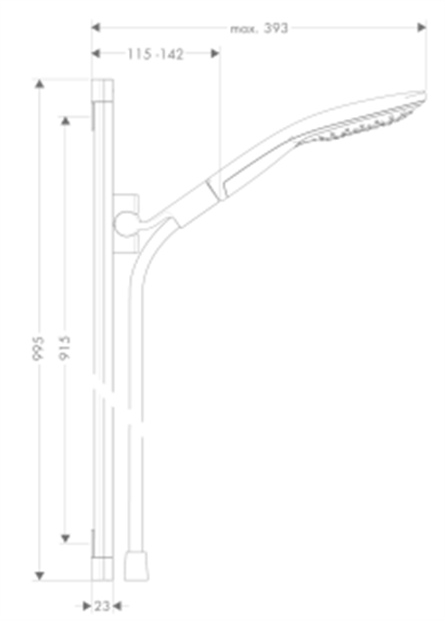 HansGrohe Raindance Select S Duş Seti 150 3 Jet, 90 Cm Duş Barı İle - 26626000