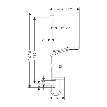 HansGrohe Raindance Select S Duş Seti 120 3 Jet, 90 Cm Duş Barı Ve Sabunluk İle - 26631400