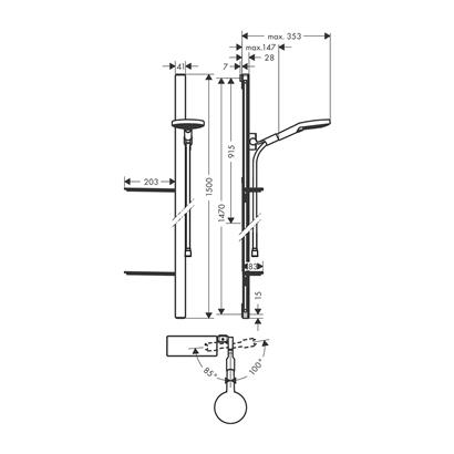 HansGrohe Raindance Select S Duş Seti 120 3 Jet, 150 Cm Duş Barı Ve Sabunluk İle - 27646000