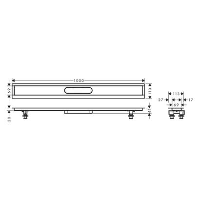 HansGrohe Raindrain Montaj Seti 1000 Duş Kanalı İçin - 56014180