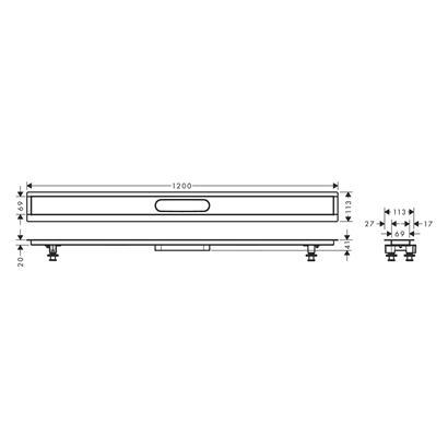 HansGrohe Raindrain Montaj Seti 1200 Duş Kanalı İçin - 56015180