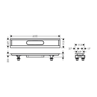 HansGrohe Raindrain Montaj Seti 600 Duş Kanalı İçin - 56010180