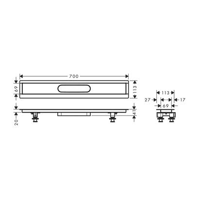 HansGrohe Raindrain Montaj Seti 700 Duş Kanalı İçin - 56011180