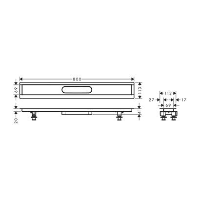 HansGrohe Raindrain Montaj Seti 800 Duş Kanalı İçin - 56012180
