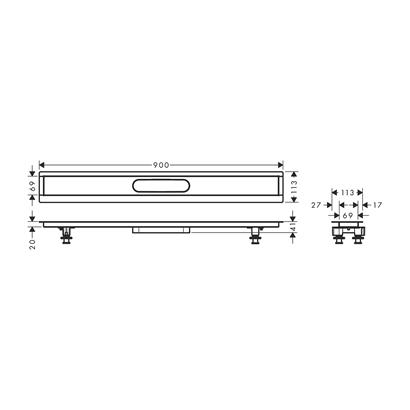 HansGrohe Raindrain Montaj Seti 900 Duş Kanalıı İçin - 56013180