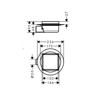 Hansgrohe RainDrain Spot Point Gider 150/150 Izgara seramik Kaplanabilir Kapak - 56112800