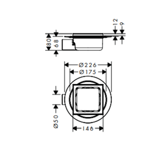 Hansgrohe RainDrain Spot Point Gider 150/150 Izgara - 56055800
