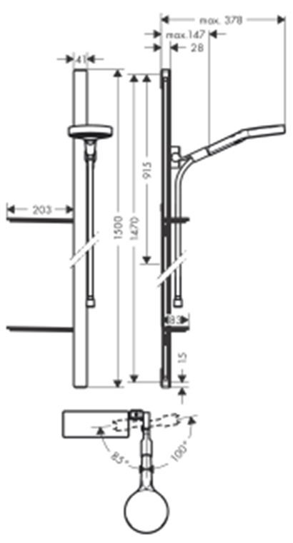 HansGrohe Rainfinity Duş Seti 130 3Jet Ecosmart 9L/Dk. 150Cm Duş Tiji Ve Sabunluk İle - 27674000