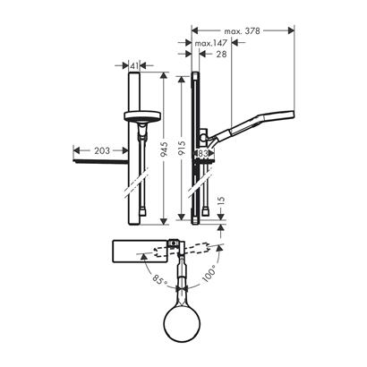 HansGrohe Rainfinity Duş Seti 130 3Jet 90Cm Duş Tiji Ve Sabunluk İle - 27671000