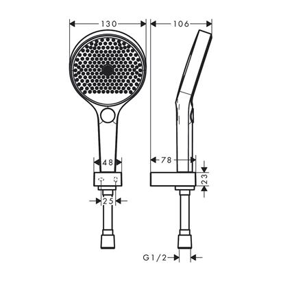 HansGrohe Rainfinity Porter Set 130 3Jet, 125 Cm Duş Hortumu İle - 26852700