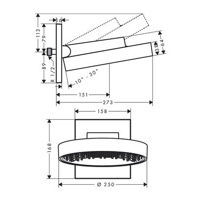 HansGrohe Rainfinity Tepe Duşu 250 1Jet, Duvar Bağlantısı İle - 26226000