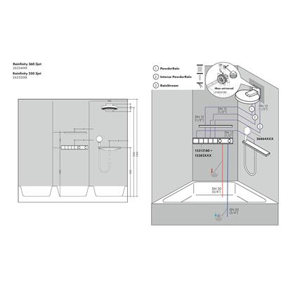 HansGrohe Rainfinity Tepe Duşu 360 3Jet, Duvar Bağlantısı İle - 26234140