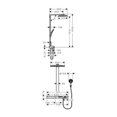 HansGrohe Rainmaker Select Duş Kolonu 460 2 Jet, Termostat İle - 27109400