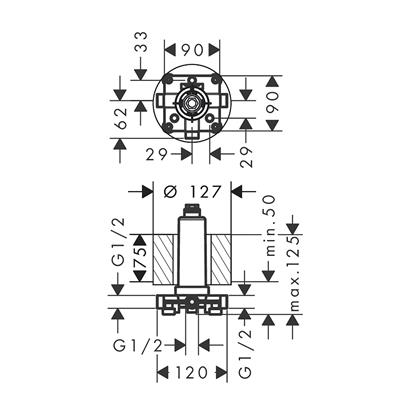 HansGrohe Rainmaker Select İç Set Tepe Duşu, Tavan Bağlantılı - 24010180