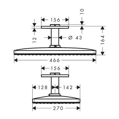 HansGrohe Rainmaker Select Tepe Duşu 460 1 Jet, Tavan Bağlantısı İle  - 24002600