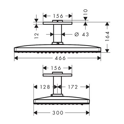 HansGrohe Rainmaker Select Tepe Duşu 460 2 Jet, Tavan Bağlantısı İle  - 24004600