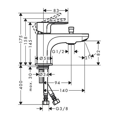HansGrohe Rebris E El Duşlu Lavabo Bataryası Krom - 72437000
