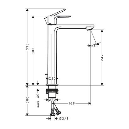 HansGrohe Rebris E Çanak Lavabo Bataryası Krom - 72591000