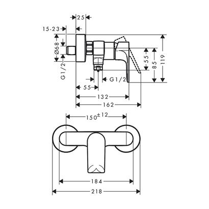 HansGrohe Rebris E Duş Bataryası Siyah - 72650670