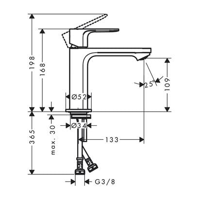 HansGrohe Rebris S Lavabo Bataryası Siyah - 72520670