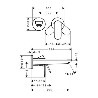 HansGrohe Rebris S Ankastre Lavabo Bataryası Krom - 72528000
