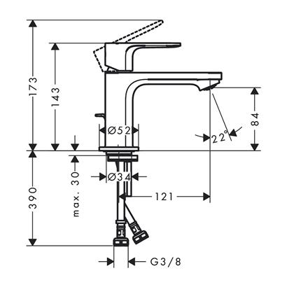 HansGrohe Rebris S Lavabo Bataryası Krom - 72586000