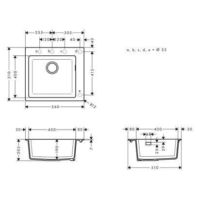 HansGrohe S51 S510 - F450 Ankastre Eviye 450 - 43312380