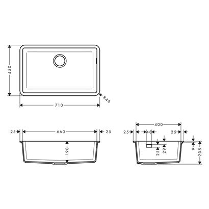 HansGrohe S51 S510 - U660 Tezgah Altı Eviye 660 - 43432380