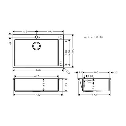 HansGrohe S71 S711 - F660 Ankastre Eviye 660 - 43302800