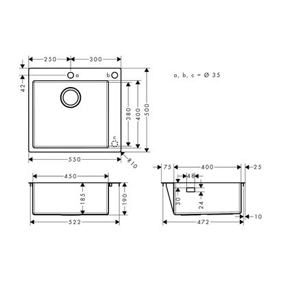HansGrohe S71 S712 - F450 Ankastre Eviye 450 - 43305800