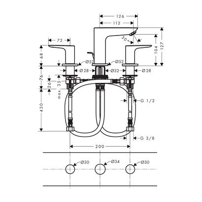 HansGrohe Talis E 3 - Delikli Lavabo Bataryası Kumandalı - 71733700