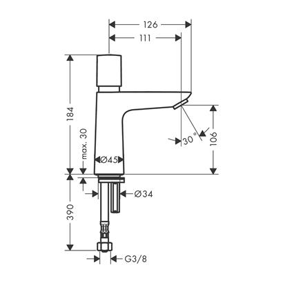 HansGrohe Talis E Self - Closing Tek Akım Musluk - 71719000