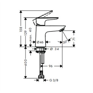 Hansgrohe Talis E Tek Akım Musluk 80 Soğuk Su İçin, Krom - 71706000