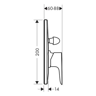 HansGrohe Talis E Tek Kollu Banyo Bataryası Ankastre Montaj - 71746000