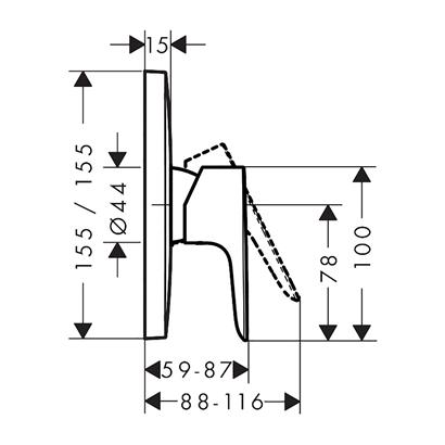 HansGrohe Talis E Tek Kollu Duş Bataryası Ankastre Montaj - 71765700