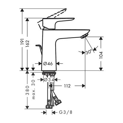 HansGrohe Talis E Tek Kollu Lavabo Bataryası 110 Coolstart, Kumandalı - 71713670