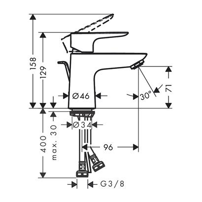 HansGrohe Talis E Tek Kollu Lavabo Bataryası 80 Kumandalı - 71700000