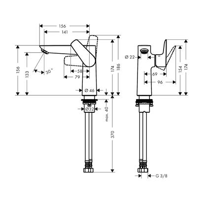 HansGrohe Talis E Tek Kollu Lavabo Bataryası 150 Kumandasız - 71755000