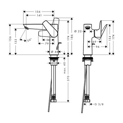 HansGrohe Talis E Tek Kollu Lavabo Bataryası 150 Kumandalı - 71754670