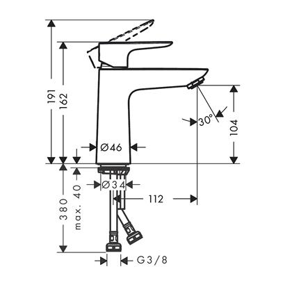 HansGrohe Talis E Tek Kollu Lavabo Bataryası 110 Coolstart, Kumandasız - 71714700