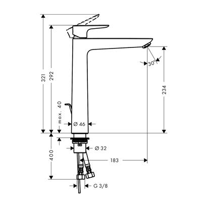HansGrohe Talis E Tek Kollu Lavabo Bataryası 240 Kumandalı - 71716000