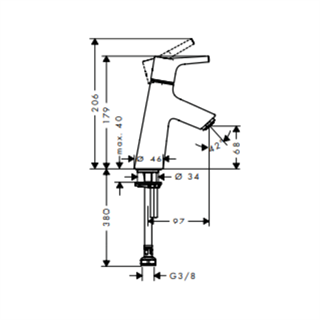 Hansgrohe Talis S Tek Akım Musluk 80 Soğuk Su, Krom - 72017000