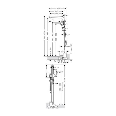 HansGrohe Talis S Tek Kollu Banyo Bataryası Yerden - 72412000