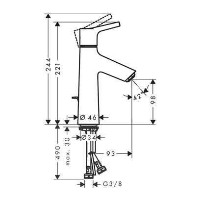 HansGrohe Talis S Tek Kollu Lavabo Bataryası 100 Kumandalı - 72020000