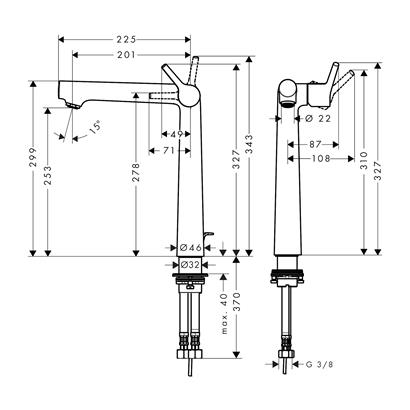 HansGrohe Talis S Tek Kollu Lavabo Bataryası 250 Kumandalı - 72115000